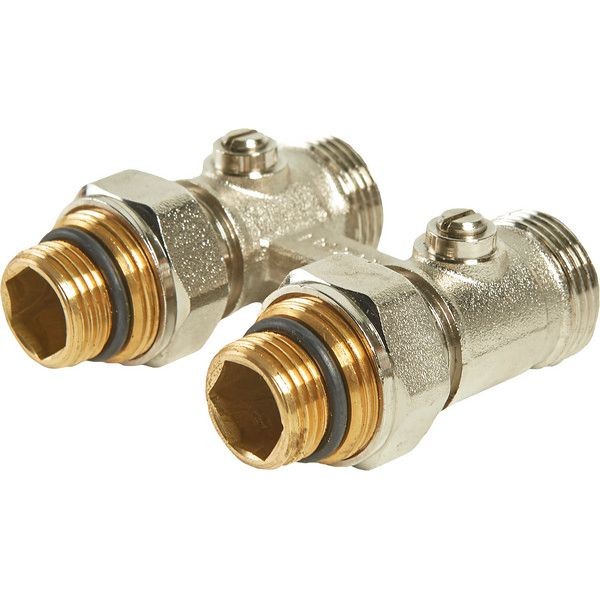 Клапан запорный Н-образный Heizen 1/2 "34; прямой, для для биметал радиаторов с нижним подключением