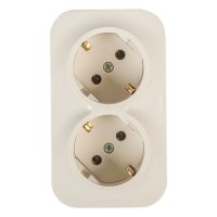 Розетка двойная накладная Legrand Quteo с заземлением, цвет слоновая кость