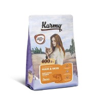Сухой корм для кошек, поддерживающий здоровье кожи и шерсти KARMY Hair&Skin Лосось 400 г