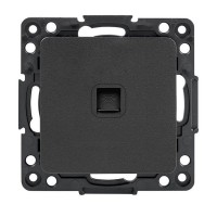 Розетка EKF Стокгольм Phone 1-местной черный PROxima