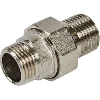 Сгон прямой Valtec, наружная-наружная резьба, 1/2 "34;, никелированная латунь VTr.728.N.0004