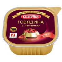 Влажный корм для собак «СпецМяс», Говядина с печенью, 300г
