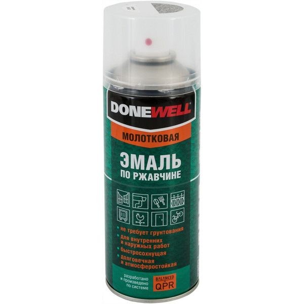 Эмаль по ржавчине Donewell цвет серебристый 0.52 л