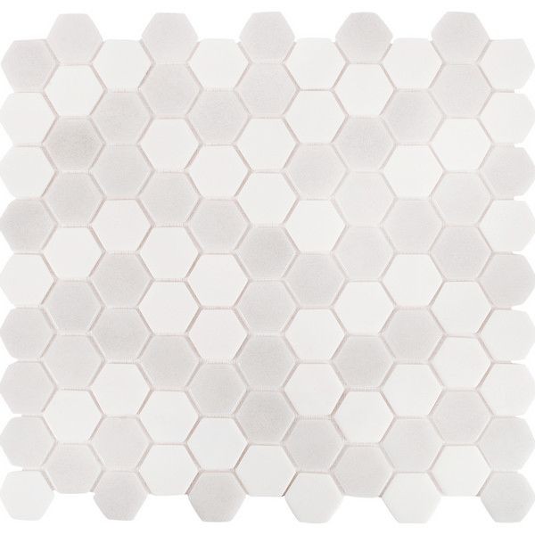 Мозаика стеклянная Hex Antislip 31.7х30.7 см цвет белый/серый