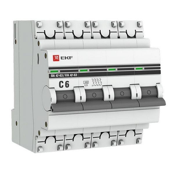 Выключатель автоматический EKF PROxima mcb4763-4-06C-pro 4Р 230В 6А
