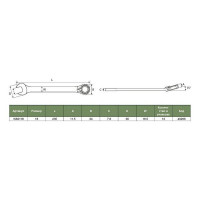 Ключ комбинированный трещоточный Jonnesway W60118