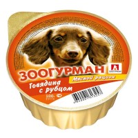 Влажный корм для собак ЗООГУРМАН – МЯСНОЙ РАЦИОН, Говядина с рубцом, 100г