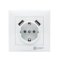 Розетка EKF PROxima Валенсия EWR16-028-10-2USB