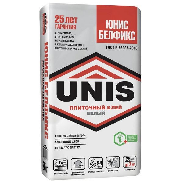 Клей для плитки и камня Unis Белфикс 25 кг