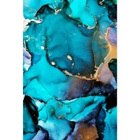 Картина на стекле «Бирюзовый акрил» 40x60 см