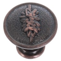 Ручка-кнопка RK-001, ЦАМ, диаметр 27 мм, цвет медь