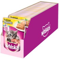 Влажный корм для котят Whiskas паштет с курицей, 24 шт по 85г