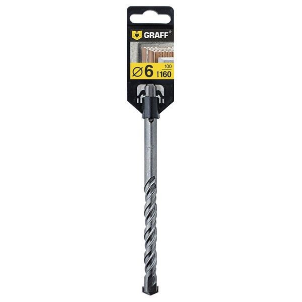 Сверло по бетону GRAFF 6x100x160 мм, SDS-plus, GSPD06160