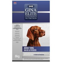 Gina ELITE DOG Корм беззерновой сухой для взрослых собак Утка с картофелем 8кг.