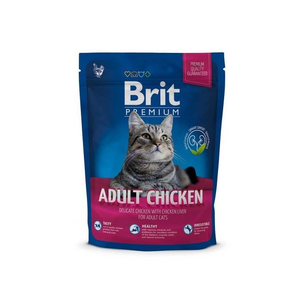 Сухой корм для взрослых кошек BRIT Premium Cat Adult Chicken Курица Печень 300 г