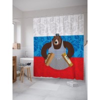 Шторка для ванной Медведь-моряк 180х200 см