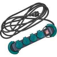 Удлинитель с заземлением Electraline на 4 розетки, 4 м, IP44