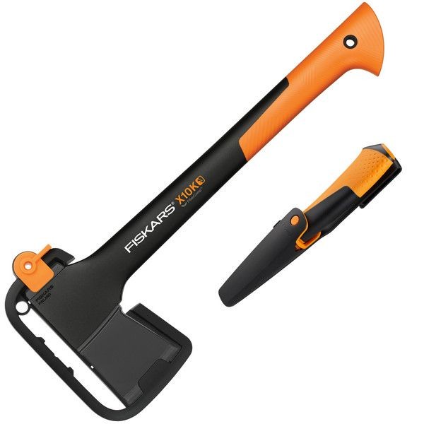 Набор Fiskars топор Х10 и универсальный нож с точилкой