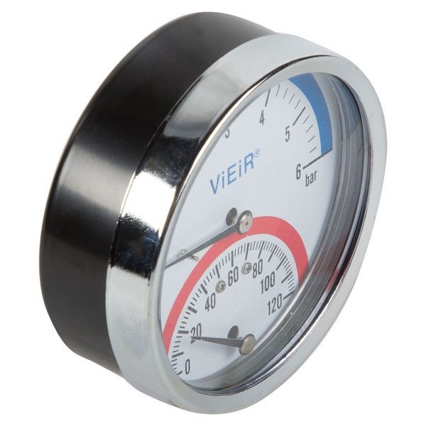 Термоманометр вертикальный, 1/2 "34;, 120 град, 6 бар