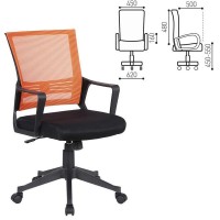 Кресло Brabix Balance Mg-320, с подлокотниками, комбинированное черное/оранжевое, 531832
