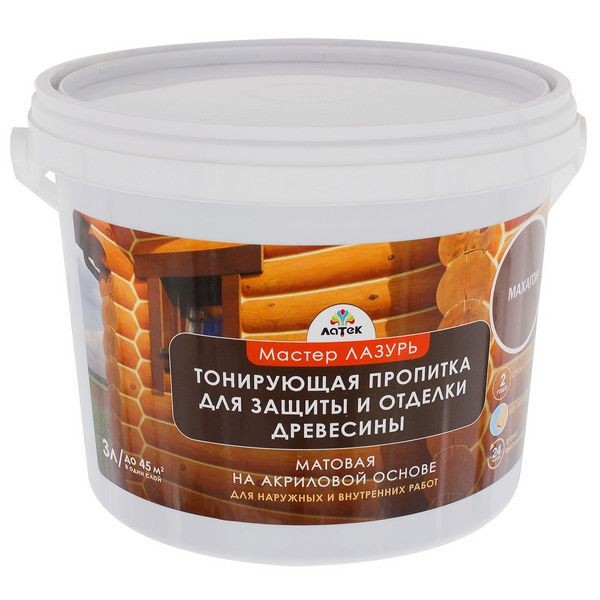 Пропитка Мастер Лазурь цвет махагон 3 л