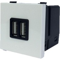 Розетка USB встраиваемая ABB Zenit, цвет альпийский белый