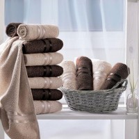 Полотенце для рук Harmonika Цвет: Бежевый, Кофейный (30х50 см - 12 шт) br33668