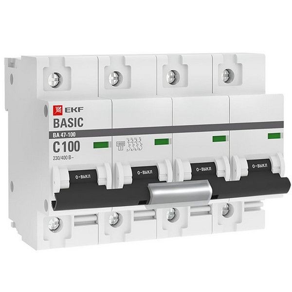 Выключатель автоматический EKF Basic mcb47100-4-100C-bas 4Р 230В 100А