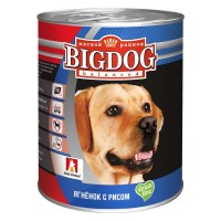 Влажный корм для собак БигДог (BigDog Grain line), Ягнёнок с рисом, 850г