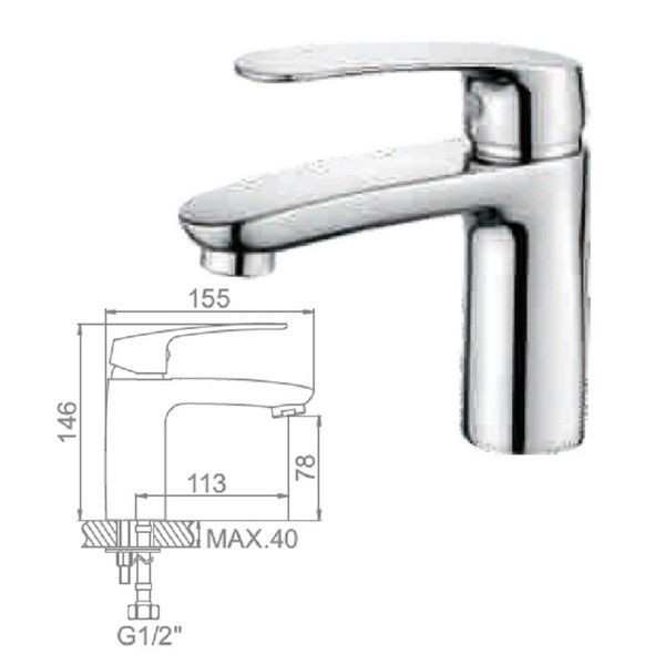 Смеситель для раковины Ledeme L1072