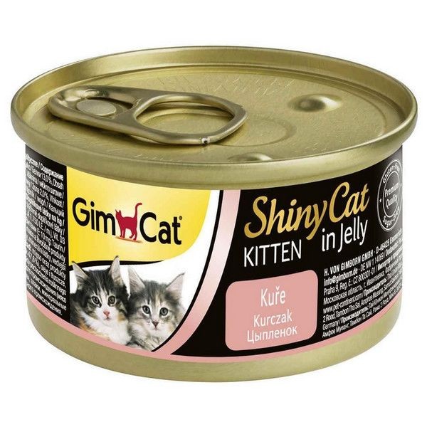 GIM CAT Шани Кэт консервы для КОТЯТ Цыпленок в желе 70гр.