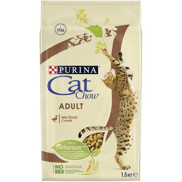 Сухой корм для кошек Cat Chow® утка, 1.5 кг