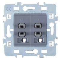 Выключатель встраиваемый Lexman Cosy 2 клавиши, цвет серый