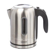 Электрический чайник SONNEN KT-1755, 1,7 л, 2200 Вт, закрытый нагревательный элемент, нержавеющая сталь, 453419