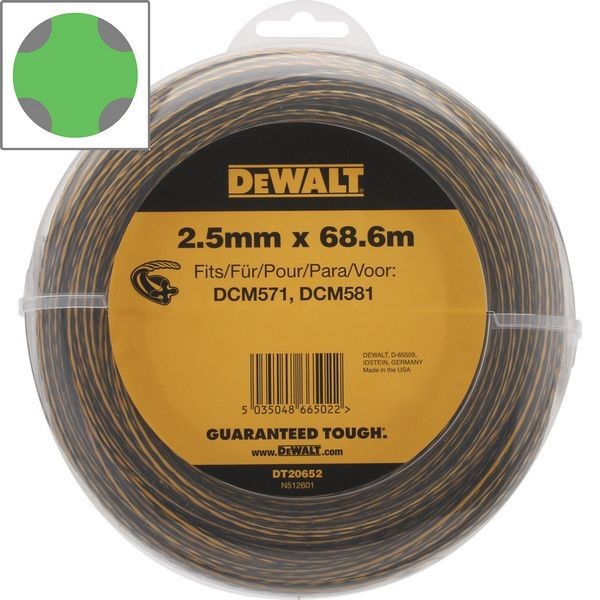 Леска для триммера Dewalt o2.5 мм 68.8 м витая