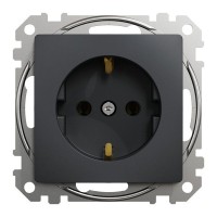 Розетка встраиваемая Schneider Electric Sedna Design с заземлением, цвет антрацит