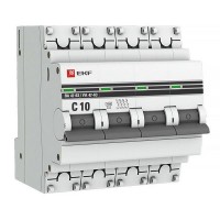 Автоматический выключатель EKF 4P 10А (C) 4,5kA ВА 47-63 PROxima