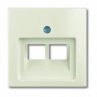 Накладка для компьютерной/телефонной розетки ABB Basic 55 2-я, наклонная, цвет слоновая кость