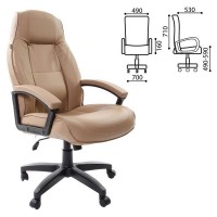 Кресло офисное Brabix Formula Ex-537, экокожа, песочное, 531390