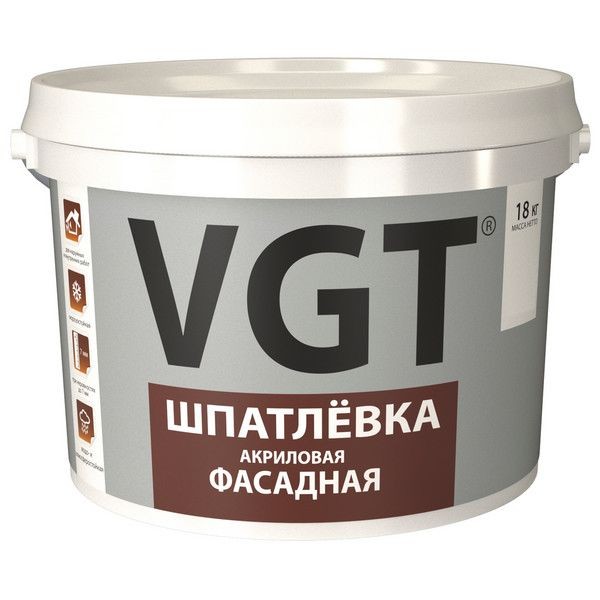 Шпаклёвка фасадная VGT акриловая 18 кг