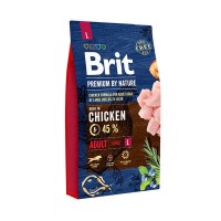 Сухой корм для взрослых собак крупных пород BRIT Premium by Nature Adult L Курица 8 кг