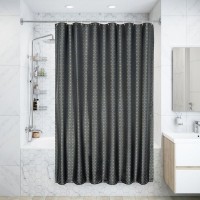 Штора для ванны Grid Grey 180x200 см, полиэстер, цвет серый/жёлтый
