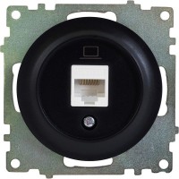 Розетка компьютерная встраиваемая Onekey Florence RJ45, UTP cat 5, цвет чёрный
