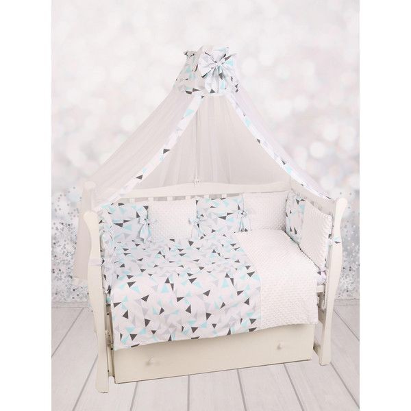 Комплект постельного белья AmaroBaby EXCLUSIVE Soft Collection Треугольники, 15 предметов