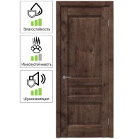 Дверь межкомнатная Artens Магнолия глухая ПВХ цвет акация тёмная 80x200 см (с замком и петлями)