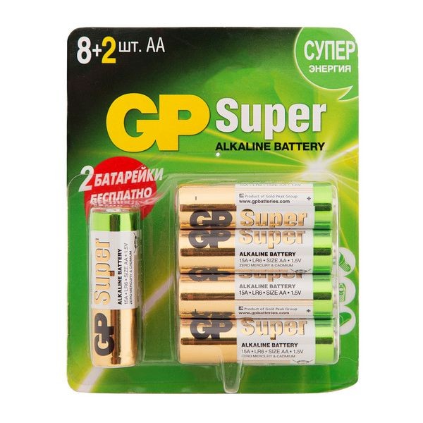 Батарейка алкалиновая GP AA 10 шт.