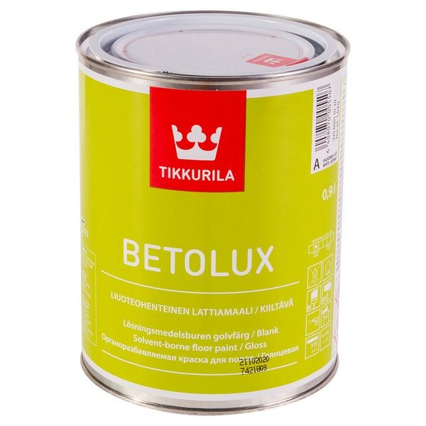Эмаль для пола Tikkurila Betolux цвет белый 0.9 л, база A
