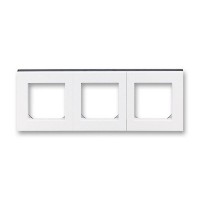 Рамка для розеток и выключателей ABB Levit 1 поста, цвет белый/дымчатый черный