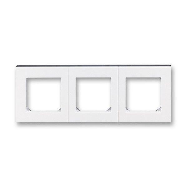Рамка для розеток и выключателей ABB Levit 1 поста, цвет белый/дымчатый черный