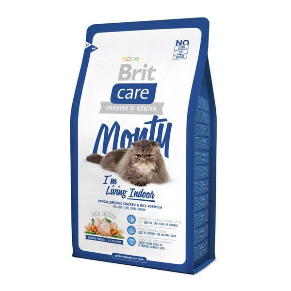Сухой корм для кошек живущих в помещении склонных к аллергии BRIT Care Cat Monty Indoor 7 кг
